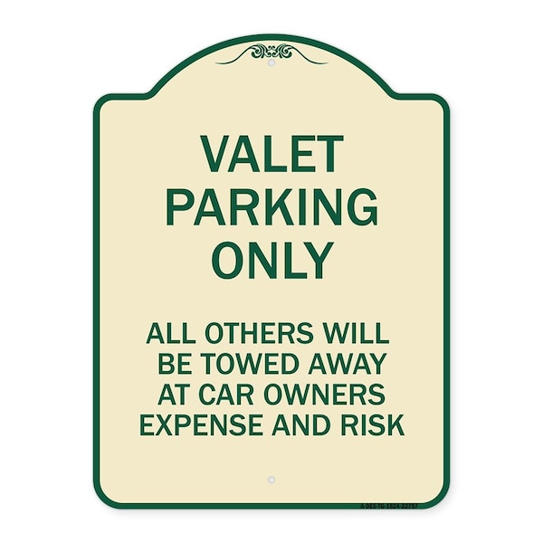 Signmission Valet Parking All Others Towed Heavy-Gauge Aluminum Architectural Sign, 24" x 18", TG-1824-22757 A-DES-TG-1824-22757 - main
